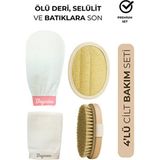Beyzana 4'lü Premium Cilt Sağlık Seti Doğal At Kılı Lif Kabağı Kesesi ve Ipek Floş Malzemeden Üretilmiştir