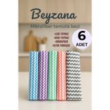 BEYZANA 6 ADET MİKROFİBER YUMUŞAK DOKULU LEKE TUTMAZ İZ YAPMAZ TEMİZLİK BEZİ