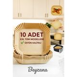 BEYZANA Airfryer Pişirme Kağıdı 50 Adet Hava Fritözü Kare Model Pişirme Kağıdı Airfryer Yağsız Firitöz