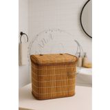 BEYZANA Bambu Düzenleyici Sepet Saklama Kutusu Düzenleyici Hasır Bambu Sepet 26*26*20 Cm