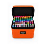 BEYZANA Pencraft Turuncu Çantalı Standlı 80 Adet Çift Taraflı Profesyonel Marker Boya Kelem Seti