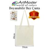 Bez Çanta 30X40cm 1 Adet Boş Boyanabilir Baskısız Bez Çanta Kulplu Ham Bez Çanta Boyama Çantası Etkinlik Okul Kreş