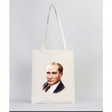 Bez Çanta Dünyası Atatürk Görsel Baskılı Ham Bez Çanta - Bej - 39*35