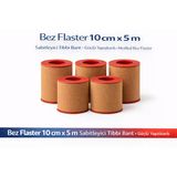 Bez Flaster 10 Cm X 5 M Sabitleyici Bant Kahverengi Bez Flaster Güçlü Yapışkanlı 5 Adet