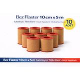 Bez Flaster 10 Cm X 5 M Sabitleyici Tıbbi Bant Kahverengi Bez Flaster Güçlü Yapışkanlı 10 Adet