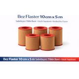 Bez Flaster 10 Cm X 5 M Sabitleyici Tıbbi Bant Kahverengi Bez Flaster Güçlü Yapışkanlı 5 Adet