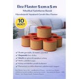Bez Flaster 5 Cm X 5 M Sabitleyici Bant Güçlü Yapışkanlı 10 Adet