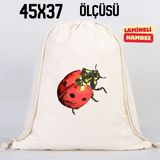 Bez Sırt Çantası - Bej - Bordo - Mavi