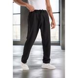 Bezayağı Kumaş Relax Fit Duble Paça Jogger Pantolon - Siyah