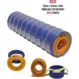 BEZE (10'lu Paket) 12 mm x 0.1 mm x 8mt Doğalgaz Teflon Bant