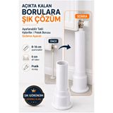 BEZE Beyaz Petek Ayak Gizleme Aparatı, Tekli Boru Gizleme Rozeti, Teleskobik Boyu Ayarlanabilen