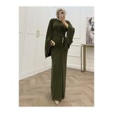 bezenstore SALAŞ KOL SANDY HAKİ ELBİSE