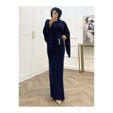 bezenstore SLİM SALAŞ KOL SANDY LACİVERT ELBİSE