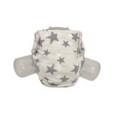BEZHANE Baby YBB Yıkanabilir Bebek Bezi Cepli Gri Yıldız Desen(3kg-12kg)