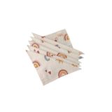 Bezhane Pamuk Muslin Kumaş Bebek Ağız Mendili Harf DESEN(25x25CM)
