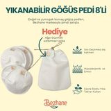 Bezhane Yıkanabilir 8'li Kumaş Göğüs Pedi %100 Organik Pamuk Kumaş ile Konforlu ve Nefes Alabilir