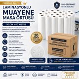 Bezos 20’li Premium Laminasyonlu Muayene Masa Örtüsü 50 cm x 40 Metre | Lamineli Muayene Masa Sedye Örtüsü | 20 Rulo 2000 Yaprak Ekonomik Koli