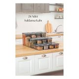 Bezos 24'lü 3 Boy Kavanoz Seti & Saklama Kabı & Erzak Kabı 8X650/1300/1900 ml (40 Lı Etiket Hediyeli) - Renkli - Belirtilmemiş
