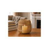 Bezos 3D Baskı Modern Kafes Tasarımlı Dekoratif Mumluk - Tealight Mumluk, Masaüstü Ev ve Ofis Dekoru-Bej