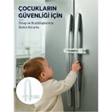 Bezos 4 Adet Dolap Kapak Kilidi Ev İçi Güvenlik İçin Pratik Koruma Seti Yeni Nesil - NLCAEB9194-8435