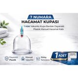 Bezos 7 Numara Hacamat Kupası 1 Adet Vakumlu Kupa Bardak Dayanıklı Plastik Manuel Hacamat Kabı - Renkli