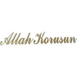 Bezos Allah Korusun Yazılı Oto Sticker Gold 14X3CM - Belirtilmemiş