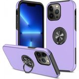 Bezos Apple iPhone 13 Pro Max Uyumlu Kılıf Elit Yüzüklü Kapak - Mor - 3030 Sempatik