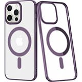 Bezos Apple iPhone 13 Pro Uyumlu Kılıf Element Magneticsafe Sert Kapak - Derin Mor - 3030 Sempatik