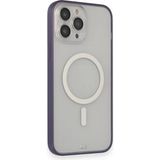 Bezos Apple iPhone 14 Pro Max Uyumlu Kılıf Grand Magneticsafe Kapak - Mor - 3030 Sempatik
