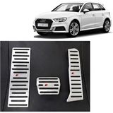 Bezos Audi A3 Q3 Uyumlu Otomatik Vites Pedal Seti Gaz Fren Ayak Dayama Takımı 3 Parça Krom - Belirtilmemiş