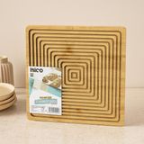 Bezos Bambu Servis ve Sunum Tahtası 28X28 cm (Çift Taraflı)