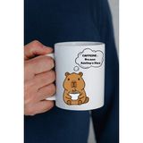 Bezos Caffeine Because Adulting Is Hard Yazılı Kupa Model 207 Komik Tasarım Seramik Kahve Kupası Hediye Seçeneği - Belirtilmemiş - 001 - Beyaz