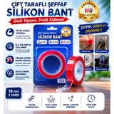 Bezos Çift Taraflı Şeffaf Silikon Bant 18 mm 2 Yard Güçlü Yapışkanlı Nano Bant Iz Bırakmaz