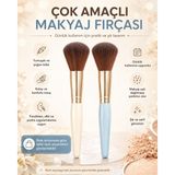 Bezos Çok Amaçlı Makyaj Fırçası Yumuşak Kıllı Ergonomik Saplı Fondöten Allık ve Pudra Fırçası