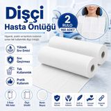 Bezos Dişçi Hasta Önlüğü 2 Rulo 160 Adet Beyaz Tek Kullanımlık Sıvı Geçirmez Yüksek Emici Hasta Örtüsü 50X60 cm - 0 - 1 Ay