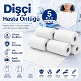 Bezos Dişçi Hasta Önlüğü 5 Rulo 400 Adet Beyaz 50X60 cm - 0 - 1 Ay