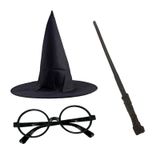 Bezos Harry Potter Siyah Şapkası Harry Potter Gözlüğü Harry Potter Asası 3 lü Set bgBZ200700004169