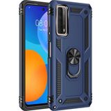Bezos Huawei P Smart 2021 Kılıf Sofya Yüzüklü Silikon Kapak - Lacivert - 3030 Sempatik
