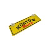Bezos Küstüm Sana Yazılı Sarı Dekor Plaka Vantuzlu Cam Süsü 22X7.5CM Ks2 - Belirtilmemiş
