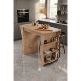 Bezos Mutfak Masası Mutfak Adası Ada Masa Bar Masası Kahvaltı Masası Raflı Çok Amaçlı Dolap Modern Masa 120X60 cm 9838 Sepet - 120 x 60 cm