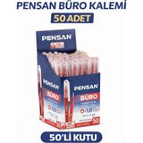 Bezos Pensan Büro 2270 Kırmızı Tükenmez Kalem 1.0 mm Medium Yerli Üretim 50 Adet - Renkli - Belirtilmemiş