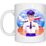 Bezos Pilot Tasarımlı Porselen Kupa Model 162 – Havacılık Temalı Kahve Kupası – Pilot Hediyesi – Uçak Desenli Beyaz Kupa – Ofis ve Günlük Kullanım Kupası - Belirtilmemiş - 001 - Beyaz