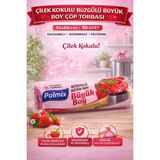 Bezos Polmix Çilek Kokulu Büzgülü Büyük Boy Çöp Torbası 65X70 cm 10'lu 1 Paket Dayanıklı Sızdırmaz Çöp Poşeti - Belirtilmemiş