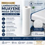 Bezos Premium Laminasyonlu Muayene Masa Örtüsü 50 cm x 40 Metre | Lamineli Muayene Masa Sedye Örtüsü | 1 Rulo 100 Yaprak Hijyenik Muayene Örtüsü
