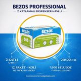 Bezos Professional Z Katlamalı Dispenser Havlu 2 Katlı %100 Selüloz 20X22 cm 12 Li Koli