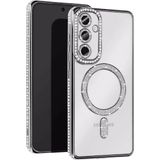 Bezos Samsung Galaxy A35 5g Uyumlu Joke Simli Magneticsafe Kılıf - Gümüş - 3030 Sempatik