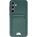 Bezos Samsung Galaxy A35 5g Uyumlu Kılıf Kelvin Kartvizitli Silikon - Koyu Yeşil - 3030 Sempatik