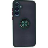 Bezos Samsung Galaxy A35 5g Uyumlu Kılıf Montreal Yüzüklü Silikon Kapak - Yeşil - 3030 Sempatik