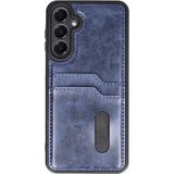 Bezos Samsung Galaxy A35 5g Uyumlu Kılıf Sara Kartvizitli Deri Kılıf - Lacivert - 3030 Sempatik