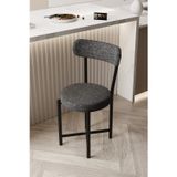 Bezos Sandalye 1 Adet Keten Kumaş Metal Ayak Modern Mutfak Sandalyesi Cafe Balkon Ofis Teddy 9817 Anstrast